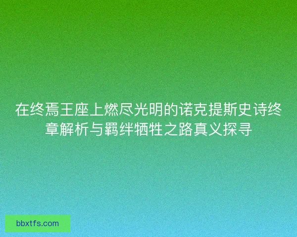 在终焉王座上燃尽光明的诺克提斯史诗终章解析与羁绊牺牲之路真义探寻