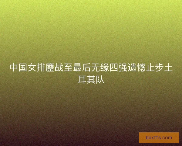 中国女排鏖战至最后无缘四强遗憾止步土耳其队